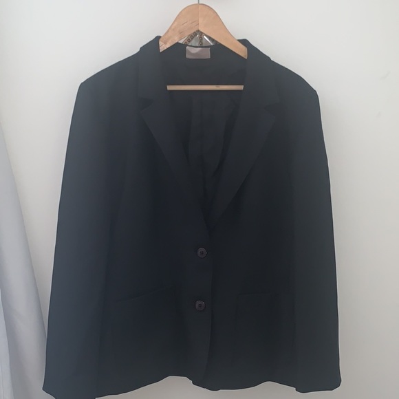 VINTAGE Tan Jay Black Blazer Size 14 100% Polyester - Picture 3 of 7